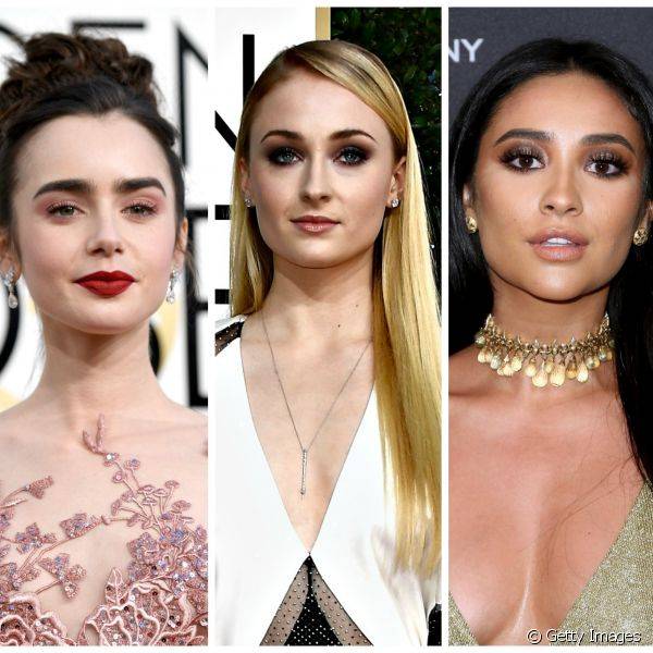 Confira as melhores maquiagens e unhas do Globo de Ouro 2017, de famosas como Vanessa Hudgens, Lily Collins, Shay Mitchell e mais! (Foto: Getty Images)